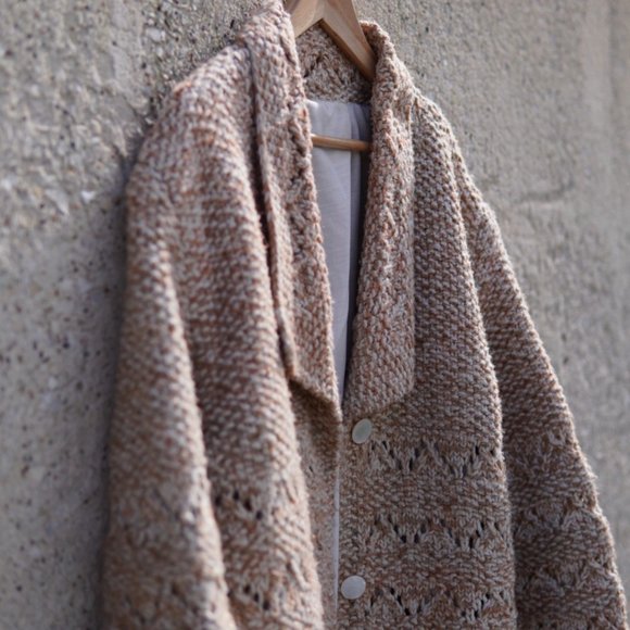 Vintage Handmade Knit Sweater/Coat - Picture 2 of 5